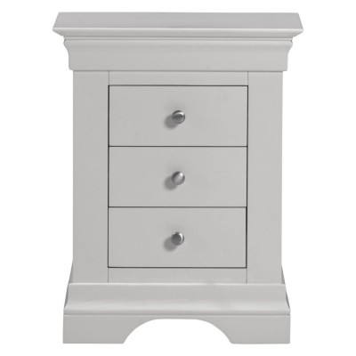 Bordeaux 3 Drawer Bedside Locker - Pebble Grey