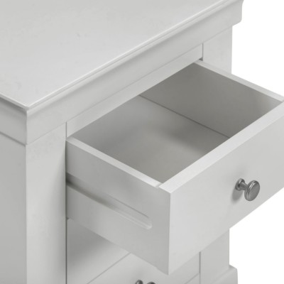 Bordeaux 3 Drawer Bedside Locker - Pebble Grey