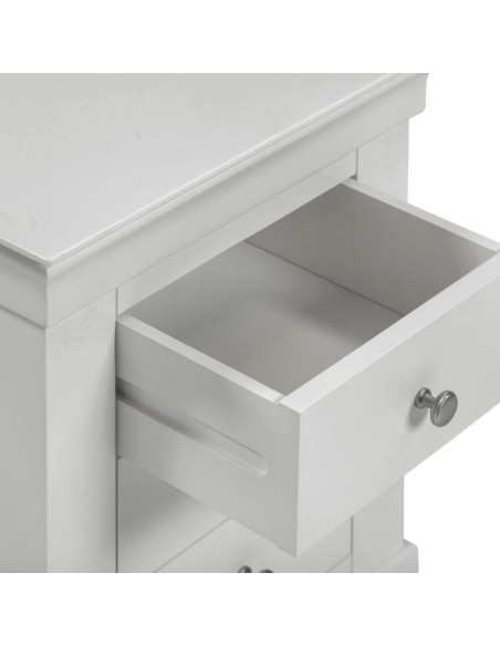 Bordeaux 3 Drawer Bedside Locker - Pebble Grey