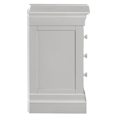 Bordeaux 3 Drawer Bedside Locker - Pebble Grey