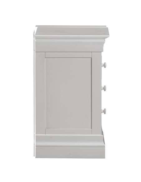 Bordeaux 3 Drawer Bedside Locker - Pebble Grey