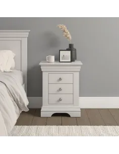 Bordeaux 3 Drawer Bedside Locker - Ivory
