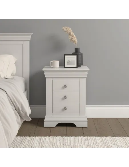 Bordeaux 3 Drawer Bedside Locker - Ivory