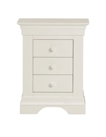 Bordeaux 3 Drawer Bedside Locker - Ivory
