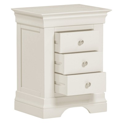 Bordeaux 3 Drawer Bedside Locker - Ivory