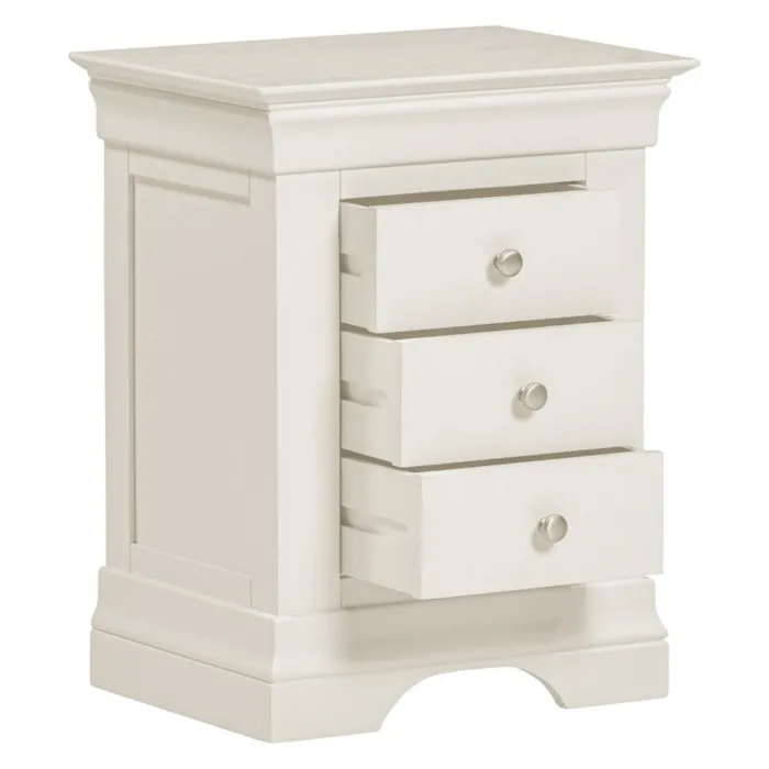 Bordeaux 3 Drawer Bedside Locker - Ivory