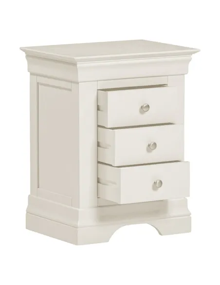 Bordeaux 3 Drawer Bedside Locker - Ivory