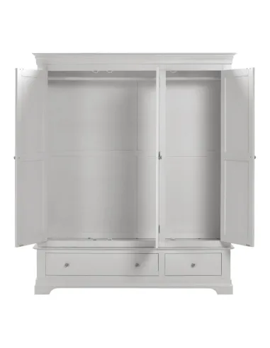 Bordeaux 3 Door Wardrobe - Pebble Grey