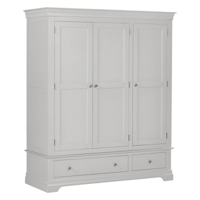 Bordeaux 3 Door Wardrobe - Pebble Grey