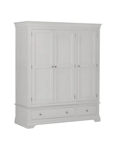 Bordeaux 3 Door Wardrobe - Pebble Grey