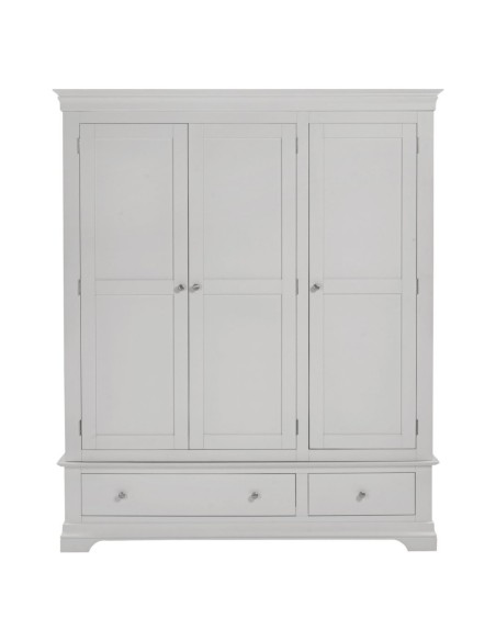 Bordeaux 3 Door Wardrobe - Pebble Grey