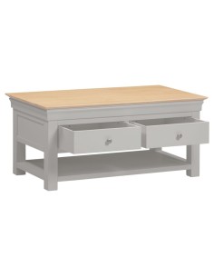 Bordeaux 2 Drawer Coffee Table - Pebble Grey/Oak 2