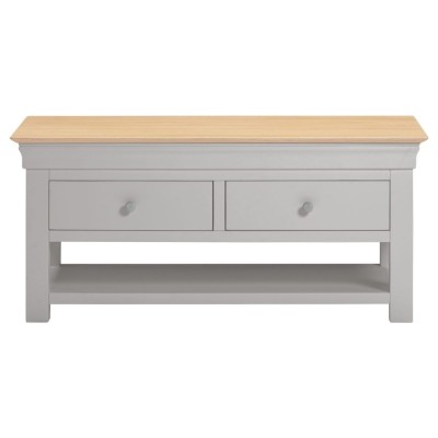 Bordeaux 2 Drawer Coffee Table - Pebble Grey/Oak