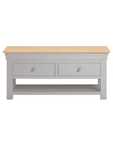 Bordeaux 2 Drawer Coffee Table - Pebble Grey/Oak