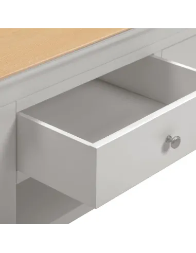 Bordeaux 2 Drawer Coffee Table - Pebble Grey/Oak