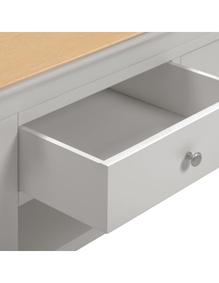 Bordeaux 2 Drawer Coffee Table - Pebble Grey/Oak