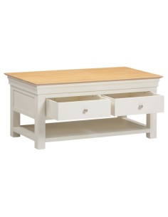 Bordeaux 2 Drawer Coffee Table - Ivory/Oak 2