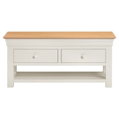 Bordeaux 2 Drawer Coffee Table - Ivory/Oak