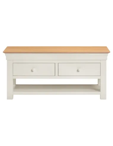 Bordeaux 2 Drawer Coffee Table - Ivory/Oak