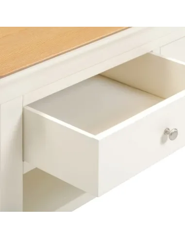 Bordeaux 2 Drawer Coffee Table - Ivory/Oak