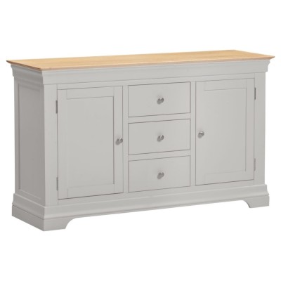 Bordeaux 2 Door 3 Drawer Sideboard - Pebble Grey/Oak