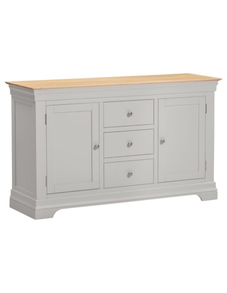 Bordeaux 2 Door 3 Drawer Sideboard - Pebble Grey/Oak