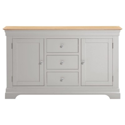 Bordeaux 2 Door 3 Drawer Sideboard - Pebble Grey/Oak