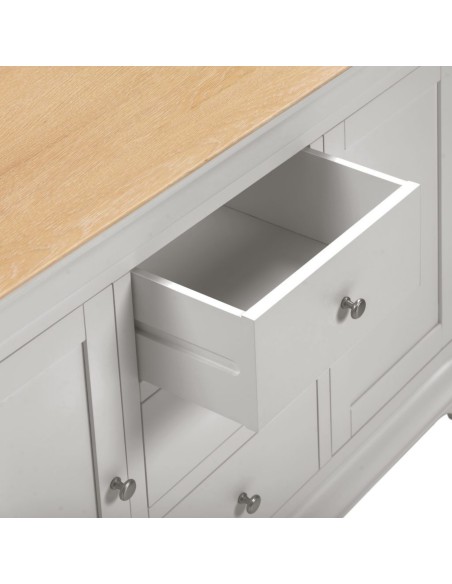 Bordeaux 2 Door 3 Drawer Sideboard - Pebble Grey/Oak