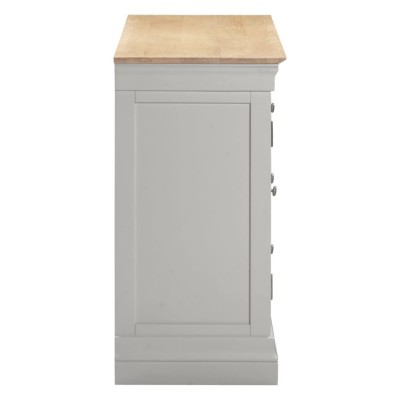 Bordeaux 2 Door 3 Drawer Sideboard - Pebble Grey/Oak