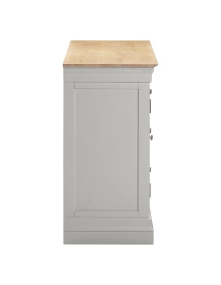 Bordeaux 2 Door 3 Drawer Sideboard - Pebble Grey/Oak