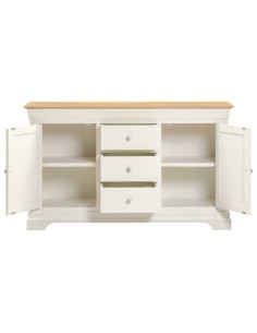 Bordeaux 2 Door 3 Drawer Sideboard - Ivory/Oak 2