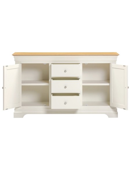 Bordeaux 2 Door 3 Drawer Sideboard - Ivory/Oak