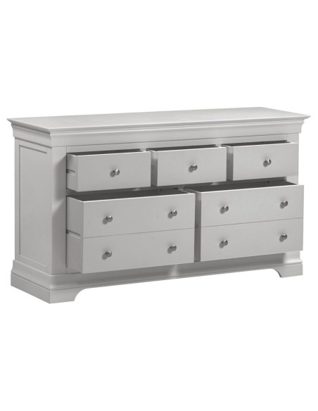 Bordeaux 3+2 Drawer Chest - Pebble Grey/Oak