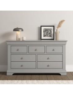 Bordeaux 3+2 Drawer Chest - Pebble Grey/Oak