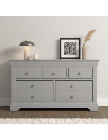 Bordeaux 3+2 Drawer Chest - Pebble Grey/Oak