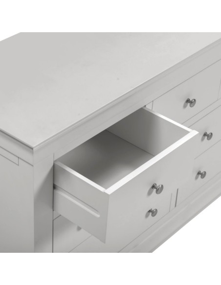 Bordeaux 3+2 Drawer Chest - Pebble Grey/Oak