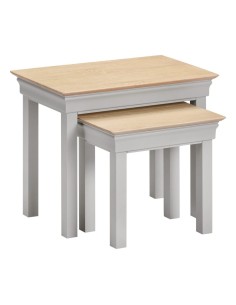 Bordeaux Nest Of 2 Tables - Pebble Grey/Oak 2