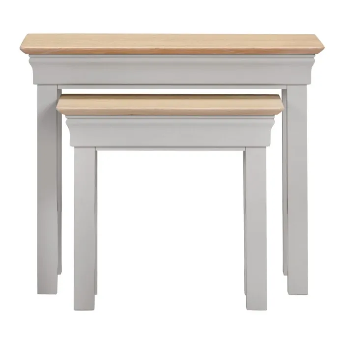 Bordeaux Nest Of 2 Tables - Pebble Grey/Oak