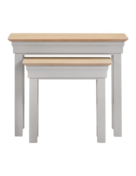 Bordeaux Nest Of 2 Tables - Pebble Grey/Oak