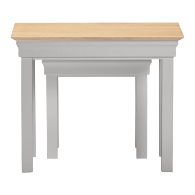 Bordeaux Nest Of 2 Tables - Pebble Grey/Oak
