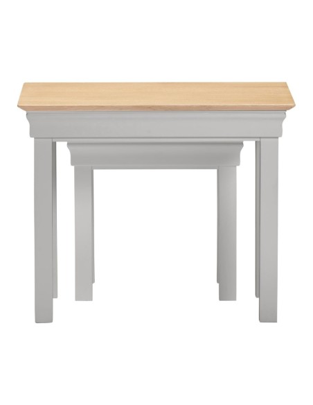 Bordeaux Nest Of 2 Tables - Pebble Grey/Oak