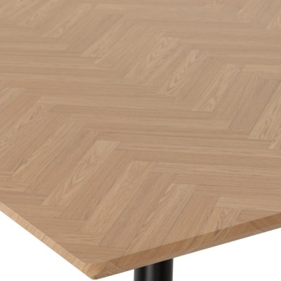 Hamilton & Athens Large Dining Set (X6 Chairs) - Medium Oak Effect/Grey PU