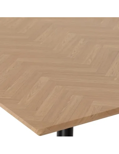 Hamilton & Athens Large Dining Set (X6 Chairs) - Medium Oak Effect/Grey PU