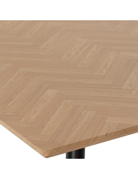 Hamilton & Athens Large Dining Set (X6 Chairs) - Medium Oak Effect/Grey PU