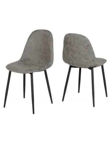 Hamilton & Athens Large Dining Set (X6 Chairs) - Medium Oak Effect/Grey PU