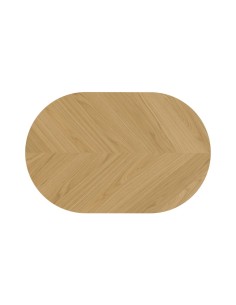 Chrisley 1150 x 750 mm Fixed Oval Dining Table - Herringbone Oak 2