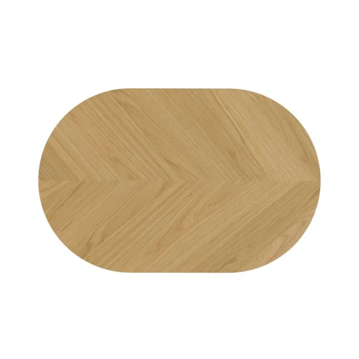 Chrisley 1150 x 750 mm Fixed Oval Dining Table - Herringbone Oak