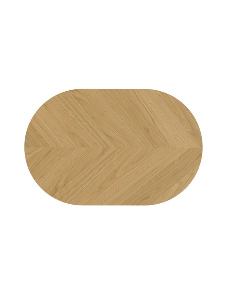 Chrisley 1150 x 750 mm Fixed Oval Dining Table - Herringbone Oak