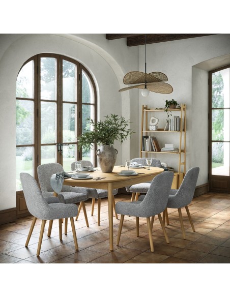 Chrisley 1800 - 2300 mm Oval Extending Dining Table - Herringbone Oak