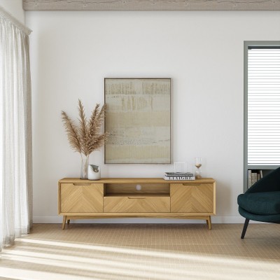 Chrisley 1600 mm TV Unit - Herringbone Oak